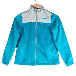 Fila Blue and Gray Retro Fleece Zipper Front Jacket